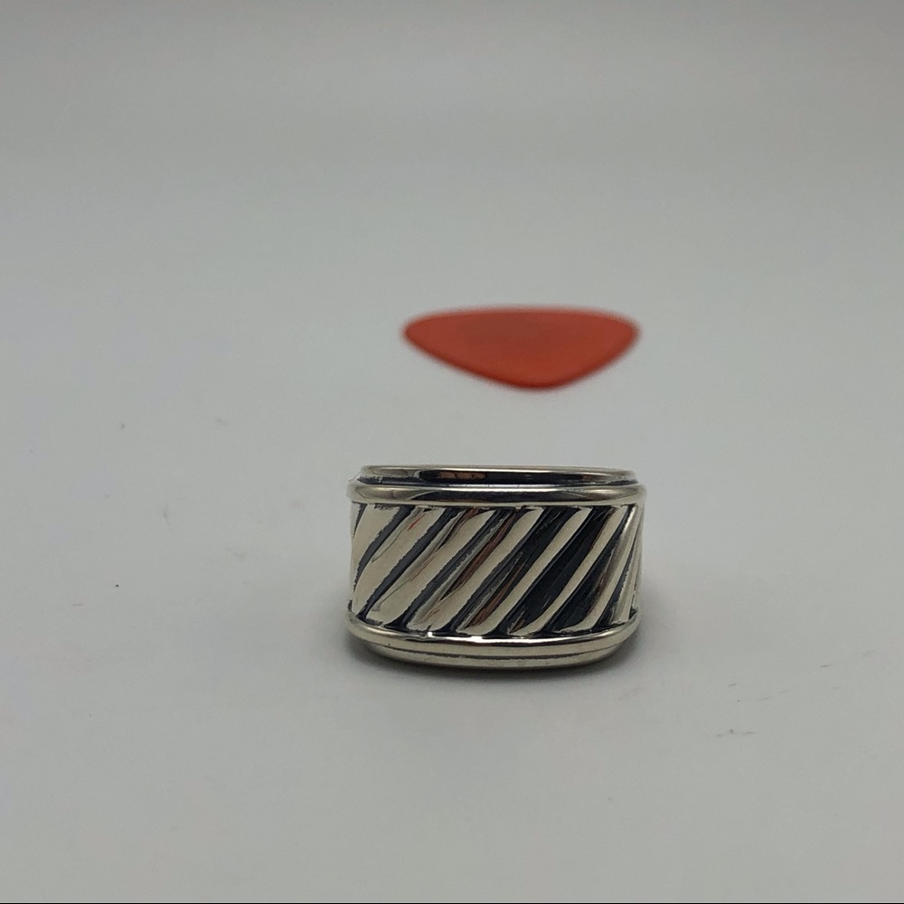 David Yurman Women Silver Cable Cigar Band Ring